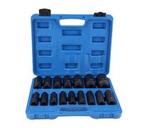Set Bussole a Impatto, 1/2 Pollice Chiavi a Bussola, Set di 16 Bussole per Avvitatore a Percussione, Bussola Esagonale, 10-32 mm Bussole Ruote Auto, per Dadi Ruote, Avvitatori a Massa Batten