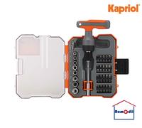 SET BUSSOLE e INSERTI con CRICCHETTO a T 31 pc CROCE TAGLIO TORX BUSSOLE KAPRIOL