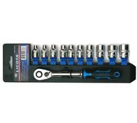Set Bussole esagonale Femmina E-Profil con Cricchetto in Acciaio Cr-V