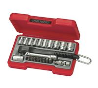 Set Bussole Metriche 1/4" Mini Rosso Teng Tools 23 Pezzi