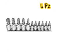 Set Bussole Torx 9 o 11 Pz Attacco 1/2", 1/4" e 3/8" Acciaio Cromato CR-V Chiav