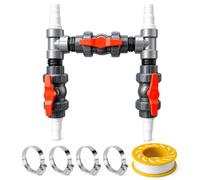 Set Bypass Piscina Ø 50 mm - Set di Collegamento per Pompa di Calore e Riscaldamento Piscina, Regolazione precisa dell’afflusso d’Acqua, Compatibile con Tubo Piscina 32 mm e Tubo Piscina 38 mm