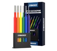 Set cacciaspine 6 pz 2-8 mm punzoni in acciaio per molle cromati | Sei misure 2, 3, 4, 5, 6 e 8 mm coprono spine, perni e boccole elastiche, ognuna marcata sul gambo