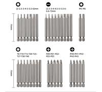 Set cacciaviti 36 pezzi misura esagonale: 2-6 mm set punte PH misura scanalata: