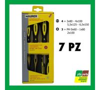 SET CACCIAVITI 7 PEZZI MAURER KIT CACCIAVITE GIRAVITI 3 A CROCE 4 A TAGLIO SERIE