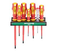 Set cacciaviti da 7 pezzi certificati VDE con voltmetro con supporto| WIESEMANN 1893 | punte a taglio e PH I 81123