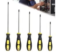 Set Cacciaviti di Magnetico, Resistente Set di 5 Cacciaviti Magnetici, con Punte Magnetiche e Impugnature Ergonomiche, con 5 Punte a Croce, 5 x 75mm, 6 x 100mm, 6 x 125mm, 6 x 150mm, 6 x 200mm