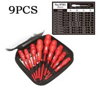 Set cacciaviti isolati 1000V 9pz punta magnetica elettricista utensili croce