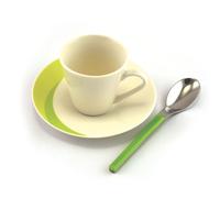 Set Caffè 3 pezzi Tazzina + Sottotazza + Cucchiaino Eme Natura Green Verde