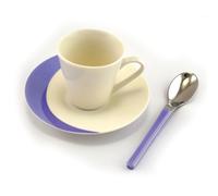 Set Caffè 3 pezzi Tazzina + Sottotazza + Cucchiaino Eme Natura Water Indaco