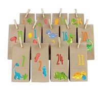 Set calendario dell'avvento dinosauri arco con sacchetti di carta e pinze...
