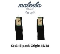 Set Calza Uomo Lunga, Contenitiva/Riposante, Nero/Grigio Scuro, 561G0 Malerba