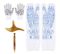 Set Calzini e Guanti per Punti di Pressione, Calzini e Guanti da Riflessologia con Strumento per Massaggio dei Punti di Attivazione Calzini con Grafici per Pressione delle Dita (Uomo)