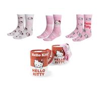 SET CALZINI HELLO KITTY SANRIO 3 PAIA MISTO COTONE CONFEZIONE REGALO T.U. 36/43