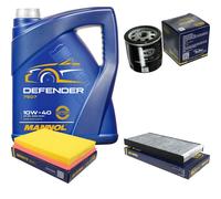 Set Cambio Olio 5L MANNOL Defender 10W-40 Olio Motore + KIT Filtro SCT 10131316