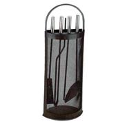 SET CAMINO CON RETE MODELLO FUTURA NERO SATINATO E ACCIAIO ALTEZZA CM. 66