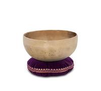 Set Campana Tibetana Terapeutica XDrum Nota G - accordata sulla nota G - per Chakra della gola (Vishuddha) - ca. 16,5 cm Ø - ca. 700 g - lega di bronzo fatta a mano in India - con cuscino abbinato