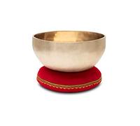 Set Campana Tibetana Terapeutica XDrum Tonalità A - accordata su Tonalità A - per Chakra della fronte (Ajna) - ca. 18 cm Ø - ca. 700 g - lega di bronzo fatta a mano in India - con cuscino abbinato