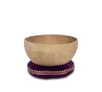 Set Campana Tibetana Terapeutica XDrum Tonalità A - accordata su Tonalità A - per Chakra della fronte (Ajna) - ca. 16 cm Ø - ca. 650 g - lega di bronzo fatta a mano in India - con cuscino