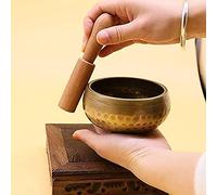 Set campane tibetane con campane tibetane per meditazione, realizzate artigianalmente in Nepal, campane tibetane fatte a mano, mantra a sei caratteri, per alleviare lo stress, consapevolezza