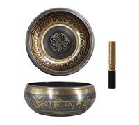 Set campane tibetane con campane tibetane per meditazione, realizzate artigianalmente in Nepal, campane tibetane fatte a mano, mantra a sei caratteri, per alleviare lo stress, consapevolezza