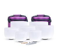 Set Campane Tibetane Da 6-12 Pollici In Cristallo Di Quarzo Smerigliato, Con Custodie For Il Trasporto, Martello Di Gomma, O-ring, For Terapia Di Guarigione Del Suono E Meditazione(432hz)