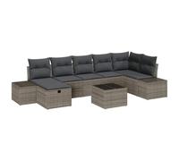 Set Canape Giardino 7 Pezzi Polyratan Modulare con Cuscini per Terrazza | Telaio in acciaio a polvere, cuscini in poliestere con cerniera, tessitura in poliratano, design aperto, facile manutenzione
