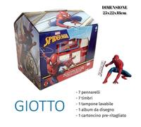 Set Cancelleria Casetta Marvel Spider-Man per Bambini con Pennarelli e Timbri