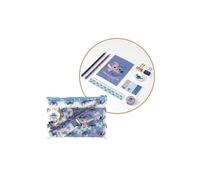 CERDÁ LIFE'S LITTLE MOMENTS - Set Papeleria Escolar Stitch Incluye Estuche Transparente 27 x 14 cm, Cuaderno A6, Lapiz, Lapiz de Color, Sacapuntas, Goma, Regla, Notas Adhesivas y 2 Clips Metálicos