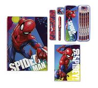 Set cancelleria, Spiderman, Marvel, 12 pezzi, block notes, matite, accessori, idea regalo