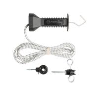 Set cancello con maniglia nera, corda elastica e ancora da 6m