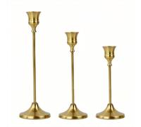 Set candelabri in ottone stile vintage 3 pezzi per tavoli matrimonio e salotti