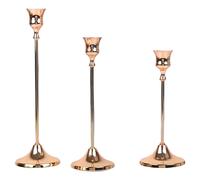 Set candelabri in ottone stile vintage 3 pezzi per tavoli matrimonio e salotti