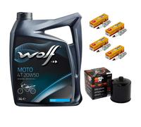 Set Candele Filtro Olio 4L Ispezione per BMW K 1100 Lt Rs K1100 K589 1990-98