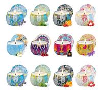 Set Candele Profumate, 12PCS Aromatiche Regalo per Donna,Cera di Soia Candela per Bagno, Yoga, Natale Alleviare Lo Stress, Regali di Compleanno Regalo Set Per Le Donne Limone, Fico, Lavanda