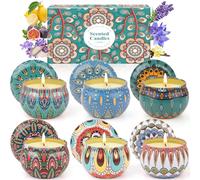 Set Candele Profumate, Regali Natale Donna, 6Pcs Set Regalo di Candele Profumate Natalizie per Donna, Candela Profumata Regali di Natale per Donne San Valentino Compleanno Candele Decorative