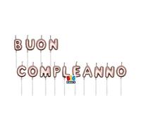 Set Candeline Buon Compleanno Rosa Oro, Stile Balloon, Compleanno e Festeggiamenti