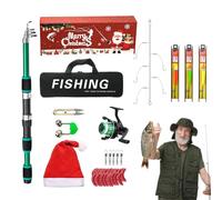 Set Canna e Mulinello | Attrezzature Da Telescopiche,Kit Di Di Natale con Canna Mulinello Esche | Per Ragazzi, Padre, Amici, Uomini, Lago, Ruscello, Fiume, Stagno, Serbatoio