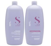 Set Capelli Crespi ALFAPARF Semi Di Lino Smoothing Low Shampoo + Balsamo 1000ml