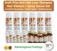 Set capelli Greft Plus 6 mesi anti caduta capelli (shampoo + vitamina capelli...