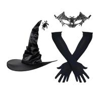 Set cappello da guanti vintage a tesa larga per Halloween