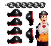 Set cappello da pirata, Kit per feste cosplay di Halloween per pirati, Spade gonfiabili con sull'occhio del pirata di Halloween per la festa di cosplay