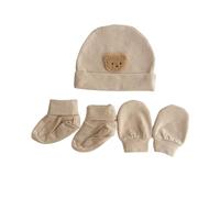 Set cappello e guanti essenziali per bebè con guanti e calzini antigraffio, modello a forma orso, da acquistare per da 0 a 3 mesi