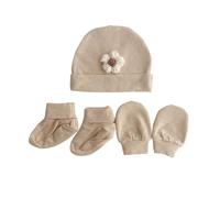 Set cappello e guanti essenziali per bebè con guanti e calzini antigraffio, modello a forma orso, da acquistare per da 0 a 3 mesi