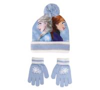 Disney Set di Berretto e Guanti di Frozen Cappello, Blu, Estándar Bambini e Ragazzi