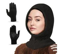 Set Cappello e Guanti Invernali per Donna,Caldo per Mani e Testa in Freddo | Set Cappello E Guanti Morbidi | Per Sci, Snowboard, Pattinaggio, Escursionismo, Campeggio, Passeggiare il Cane