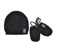 Set Cappello e Moffole Bambino 0-24 Mesi, Interno in Pile e Logo Cucito. Prodotto Ufficiale Milan 141407