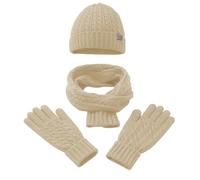 Set Cappello Sciarpa E Guanti Donna Bufanda Cappello Invernale Caldo con Scaldacollo in Maglia e Guanti Morbidi