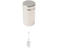 Set Cappuccino Perfetto Fackelmann: Fackelmann Spargizucchero e Cacao Fori Medi, 13x7cm e Frullino Montalatte Elettrico Per Cappuccino (Batteria Non Inclusa), Argento, 20.07 x 6.88 x 3.25 cm,