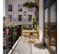 Set Capri Tavolo+2 Sedie Piegh. Diam. 60 Cm H 93 Maioliche Ocra Salmar